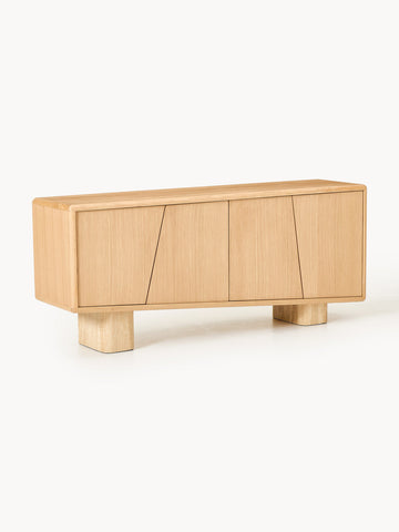 Tundra Wooden Sideboard with Travertine Legs