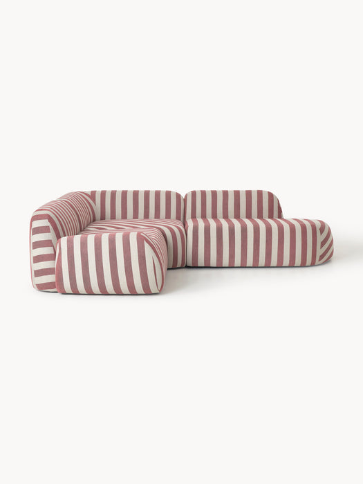 Modular Striped Corner Sofa Wolke 4-seater