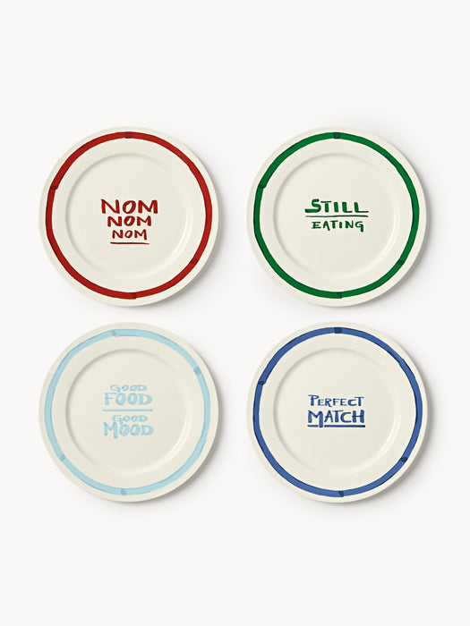 Porcelain Dinner Plates Tutti with Decorative Motif Set of 4