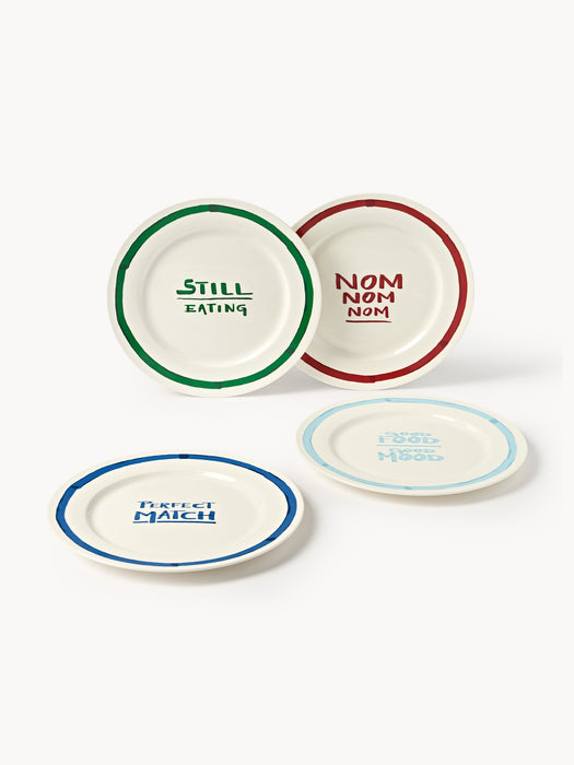 Porcelain Dinner Plates Tutti with Decorative Motif Set of 4
