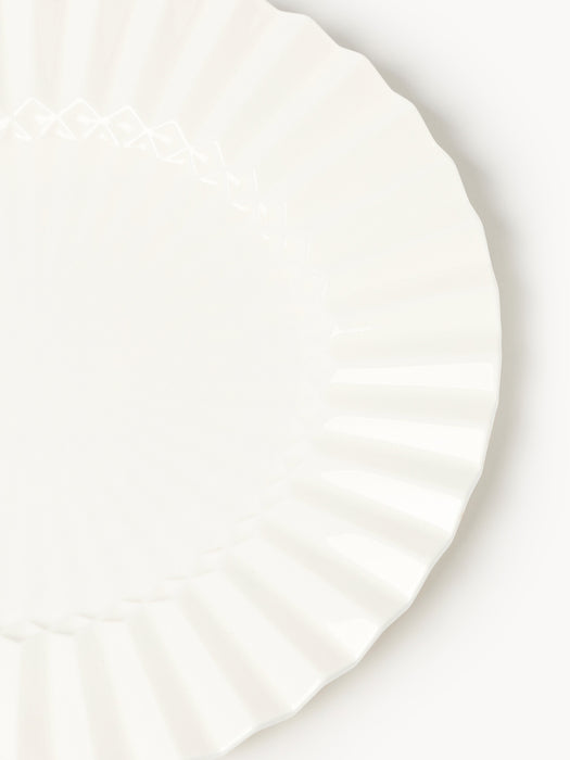 Porcelain Breakfast Plates Antonin with Embossed Pattern Set of 4