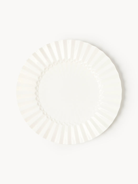 Porcelain Breakfast Plates Antonin with Embossed Pattern Set of 4