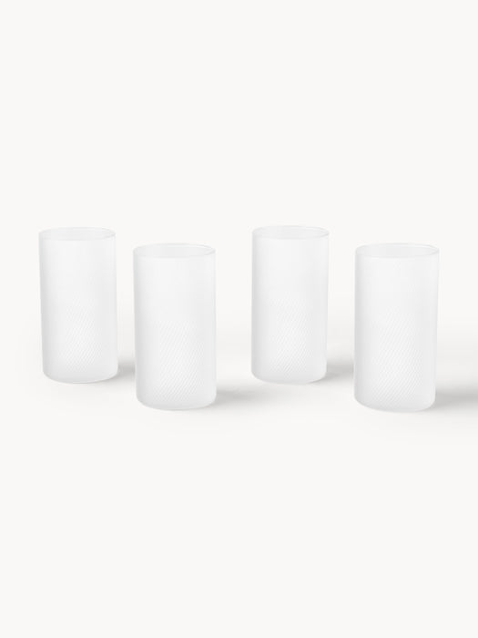 Mouth-Blown Borosilicate Highball Glasses Limon Set of 4