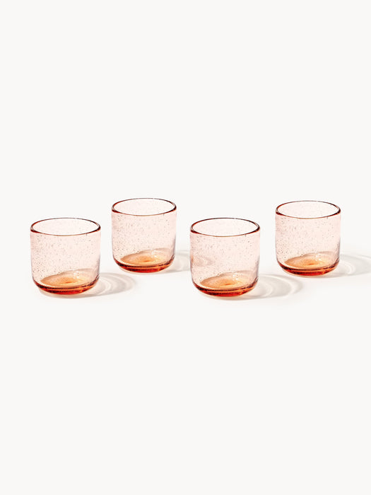 Mouth-Blown Tumblers Hippolyte with Air Bubbles Set of 4