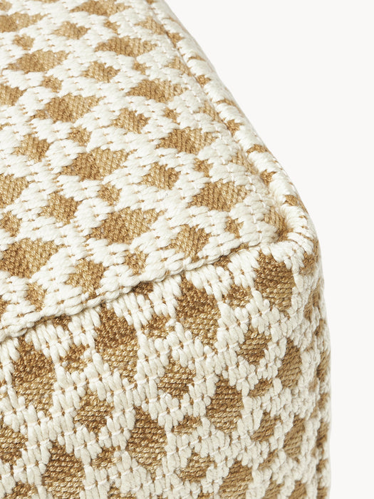 Outdoor Pouffe Yamir with Woven Pattern
