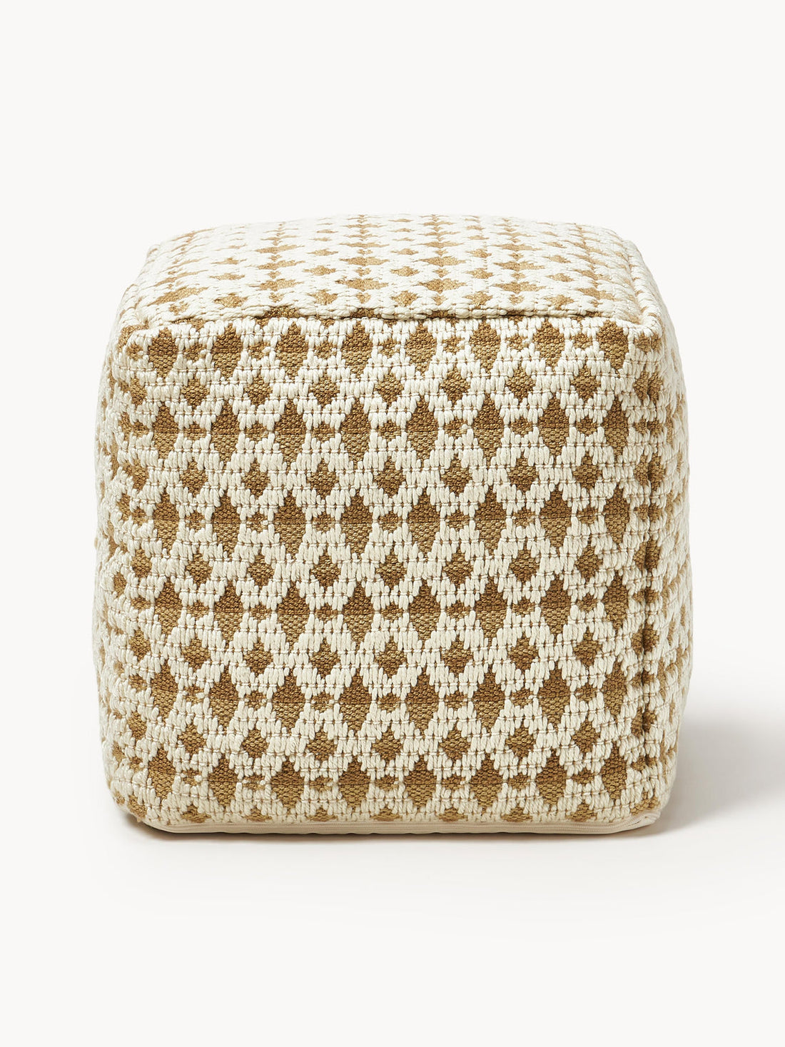 Yamir Outdoor Pouffe with Woven Pattern