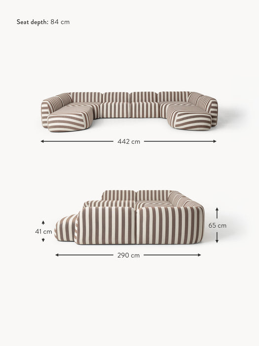XL Modular Striped Sofa Wolke