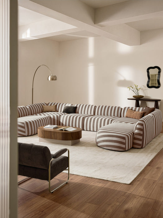 XL Modular Striped Sofa Wolke