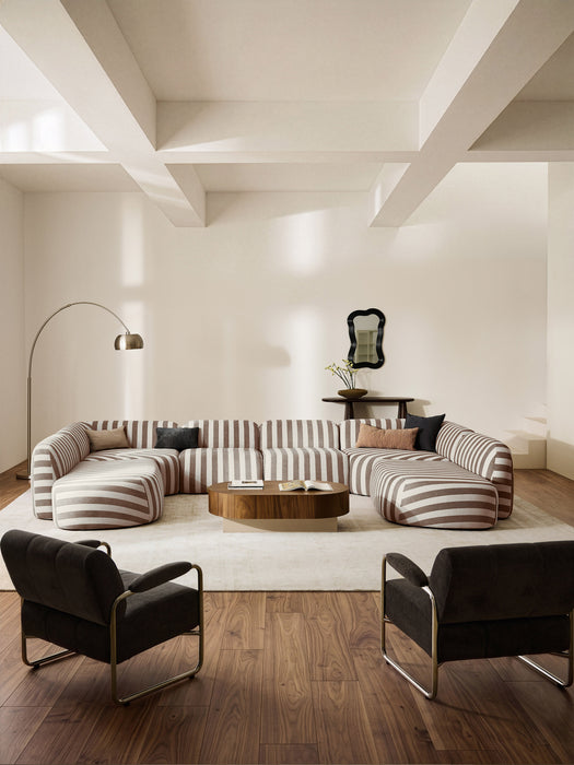 XL Modular Striped Sofa Wolke