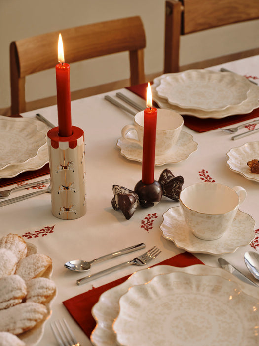 Lexy Candle Holder, Rosso Levanto Marble, Set of 2