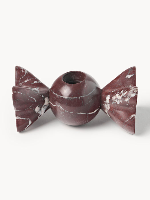 Candle Holder Lexy Rosso Levanto Marble Set of 2