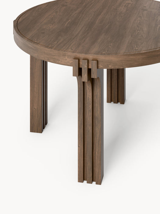 Nolan Round Oak Wood Dining Table, in various sizes