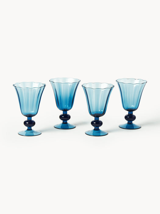 Mouth-Blown Wine Glasses Tulya Set of 4