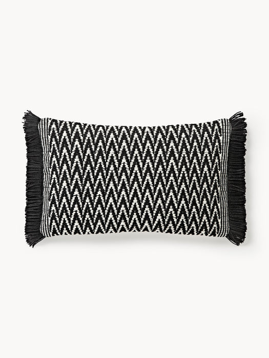 Outdoor Cushion Cover Suria with Woven Pattern and Fringes