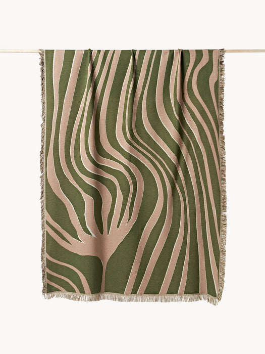 Alia Reversible Cotton Throw with Fringes