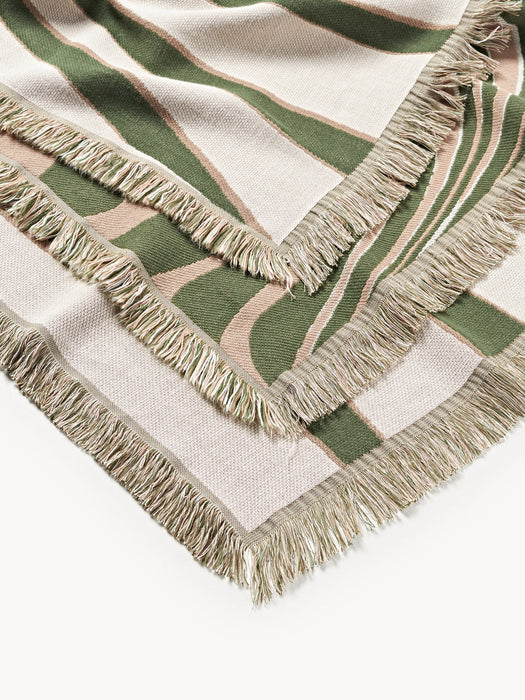 Alia Reversible Cotton Throw with Fringes