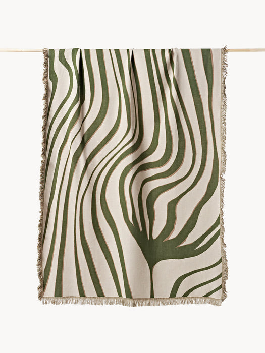 Alia Reversible Cotton Throw with Fringes