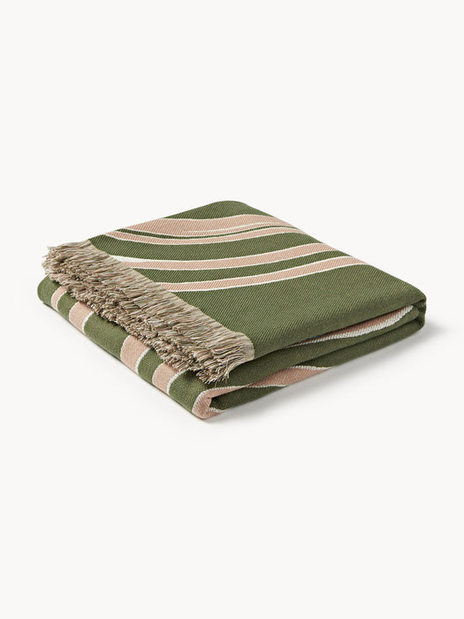 Alia Reversible Cotton Throw with Fringes