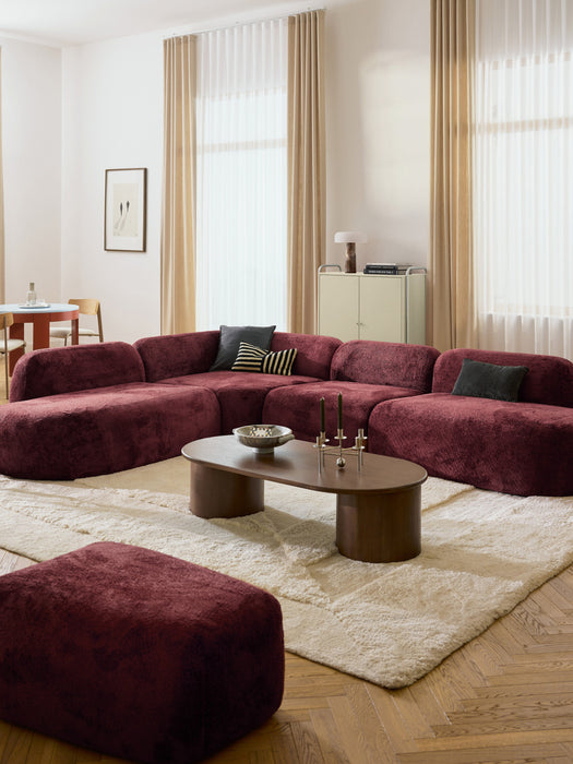 XL Modular Teddy Boucl Corner Sofa Wolke