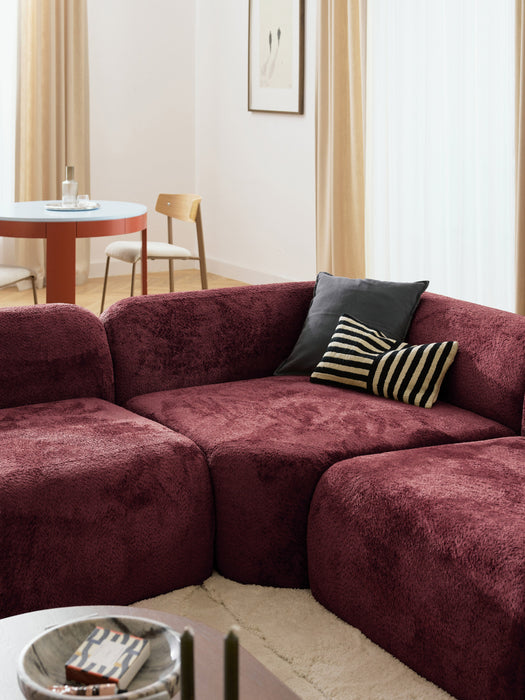 XL Modular Teddy Boucl Corner Sofa Wolke