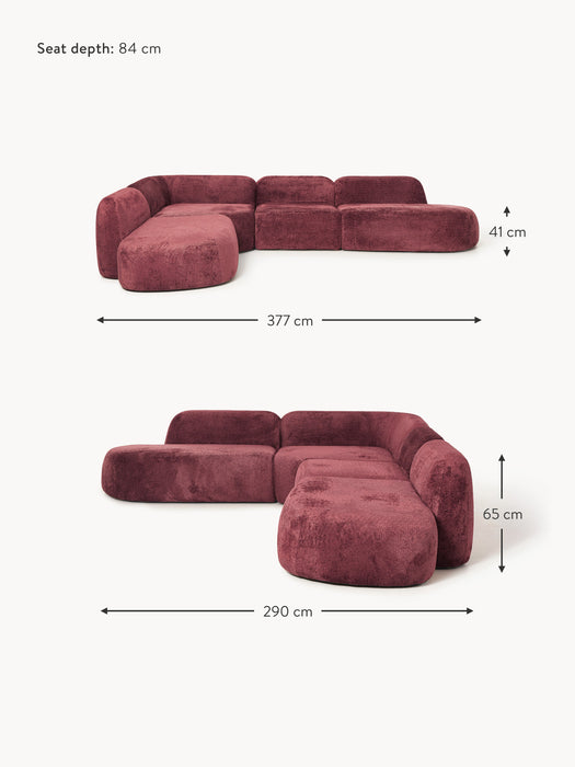 XL Modular Teddy Boucl Corner Sofa Wolke
