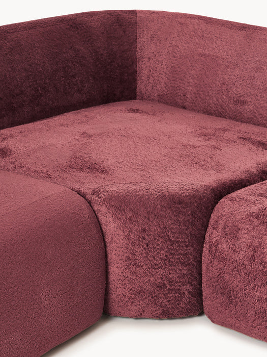 XL Modular Teddy Boucl Corner Sofa Wolke