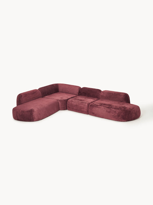 XL Modular Teddy Boucl Corner Sofa Wolke