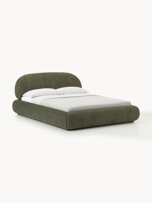 Upholstered Teddy Boucl Bed Alba with Storage