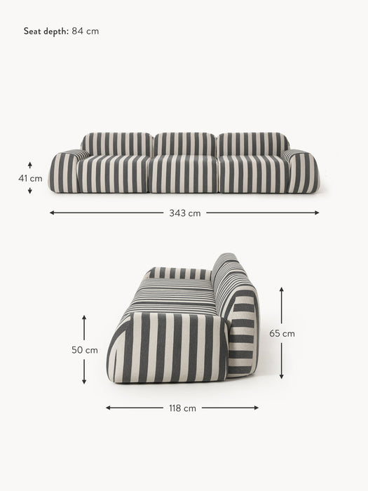 Modular Striped Sofa Wolke 4-seater