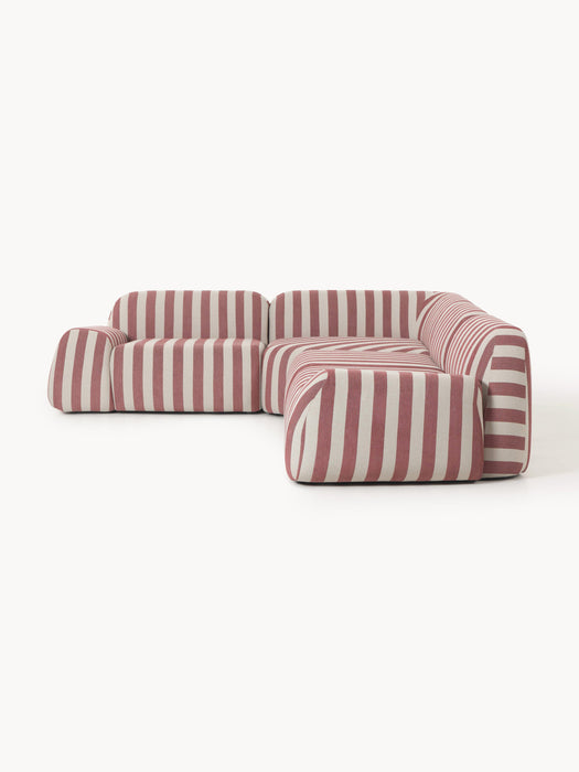 Modular Striped Corner Sofa Wolke 4-seater