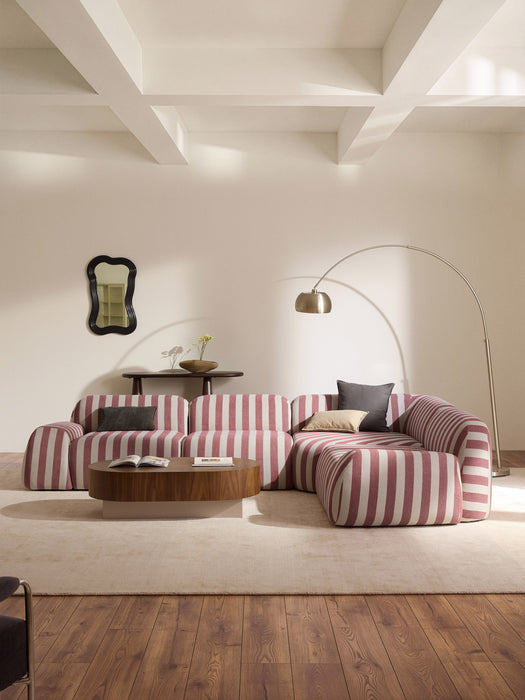 Modular Striped Corner Sofa Wolke 4-seater