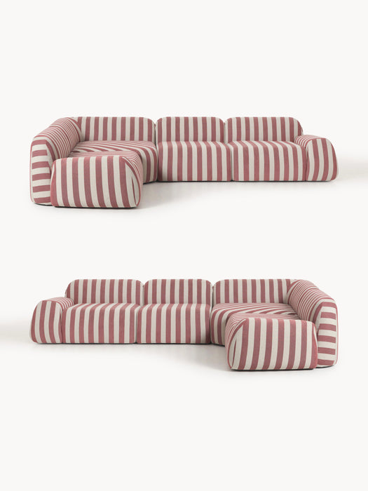 Modular Striped Corner Sofa Wolke 4-seater