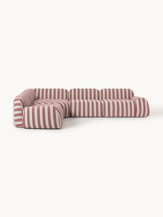Modular Striped Corner Sofa Wolke 4-seater