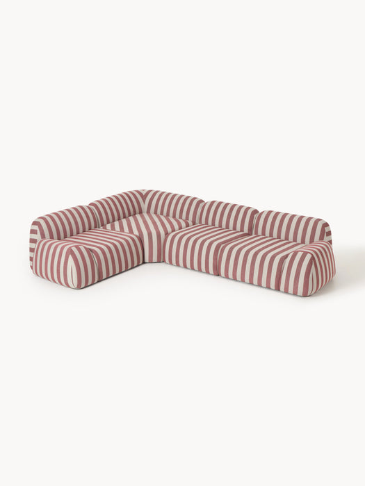 Modular Striped Corner Sofa Wolke 4-seater