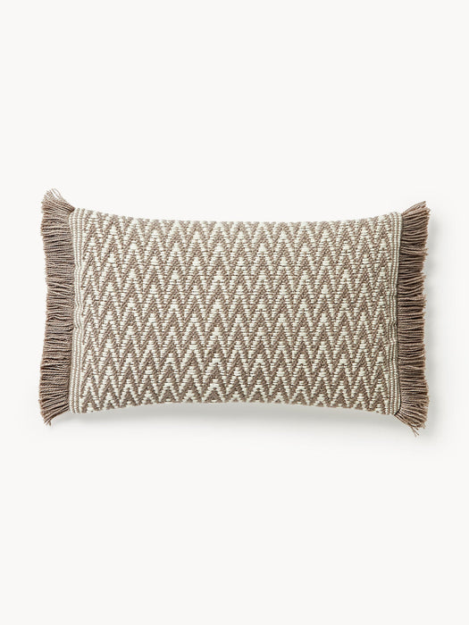 Suria Outdoor Cushion Cover with Woven Pattern and Fringes