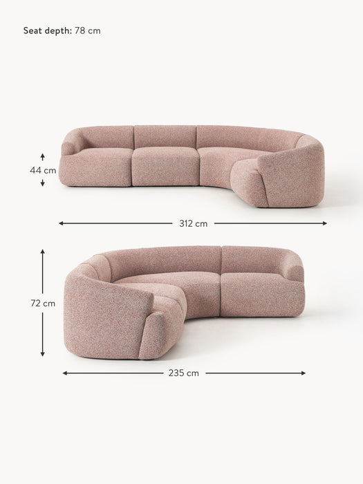 Modular Boucl Corner Sofa Sofia 4-seater