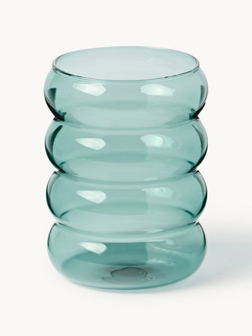 Bubbly Mouth-Blown Borosilicate Tumblers, Set of 4