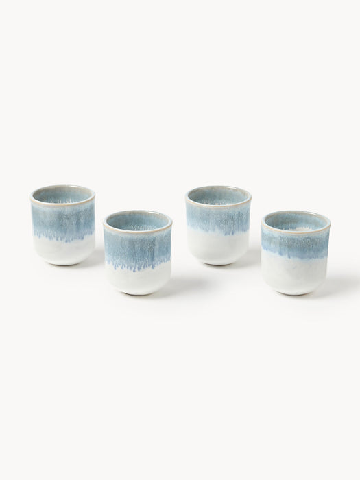 Danza Handmade Espresso Cups with Reactive Glaze, Set of 4