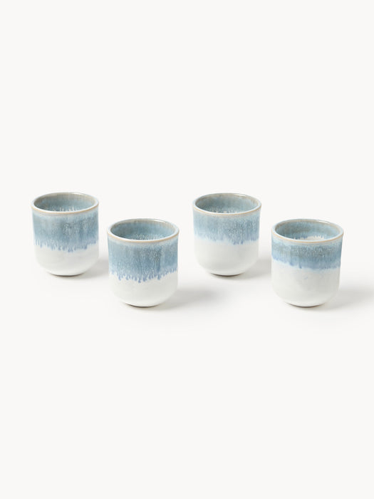 Handmade Espresso Cups Danza with Reactive Glaze Set of 4