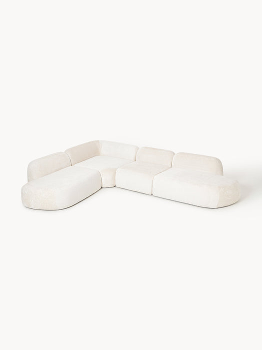 XL Modular Teddy Boucl Corner Sofa Wolke