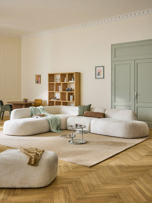 XL Modular Teddy Boucl Corner Sofa Wolke