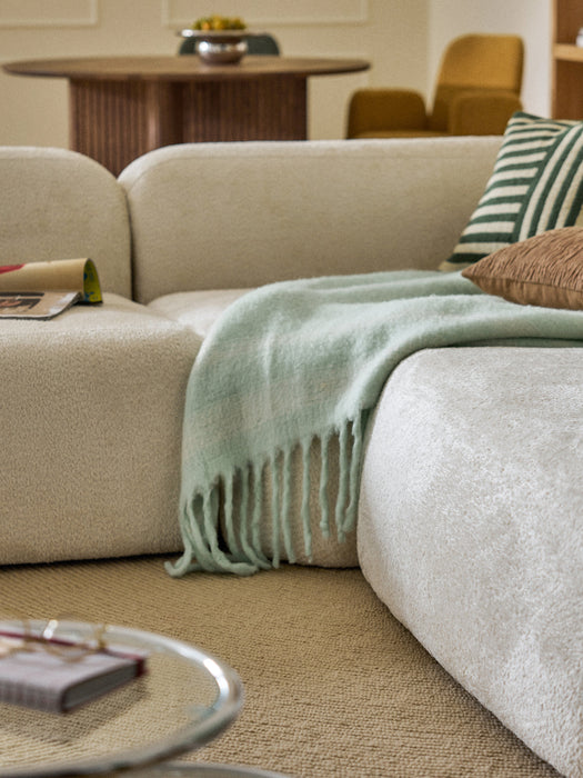 XL Modular Teddy Boucl Corner Sofa Wolke