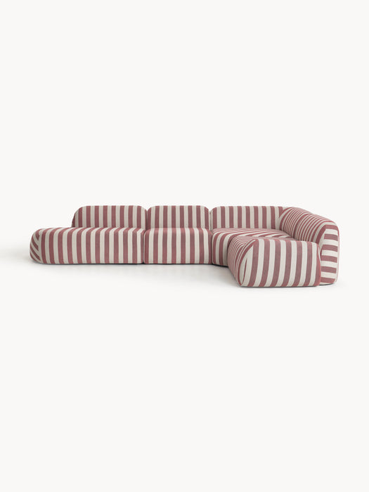 XL Modular Striped Corner Sofa Wolke