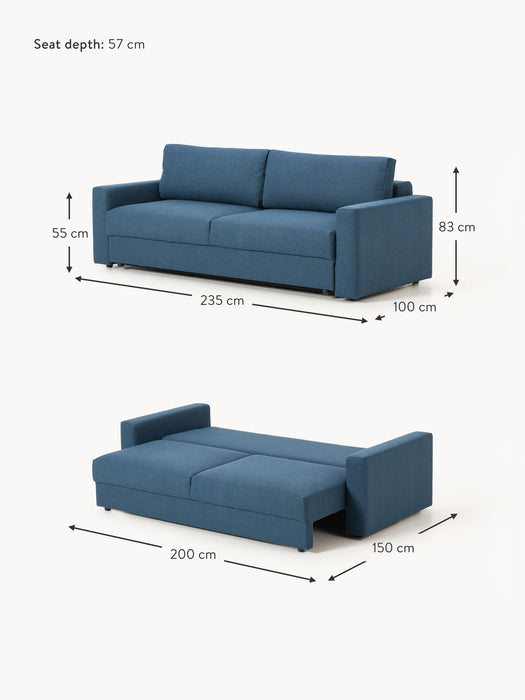 Boucl Sofa Bed Tasha 3-seater
