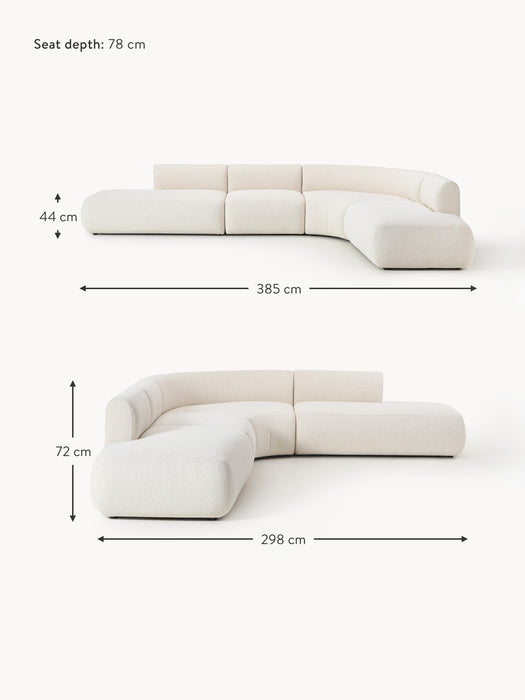 XL Modular Boucl Corner Sofa Sofia
