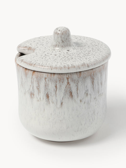 Handmade Sugar Bowl Danza with Reactive Glaze
