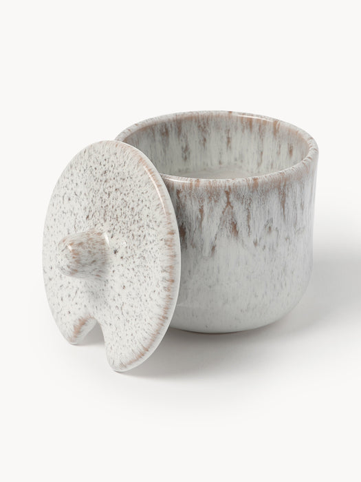 Handmade Sugar Bowl Danza with Reactive Glaze