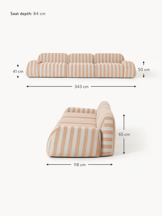 Modular Striped Sofa Wolke 4-seater