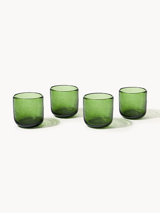 Mouth-Blown Tumblers Hippolyte with Air Bubbles Set of 4