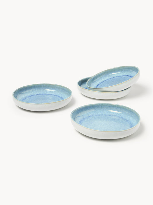 Handmade Pasta Plates Danza with Reactive Glaze Set of 4